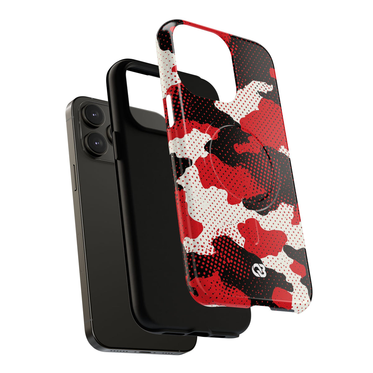 Crimson Halftone Camo · Tough 2.0 Magnetic Phone Case for iPhone · Red