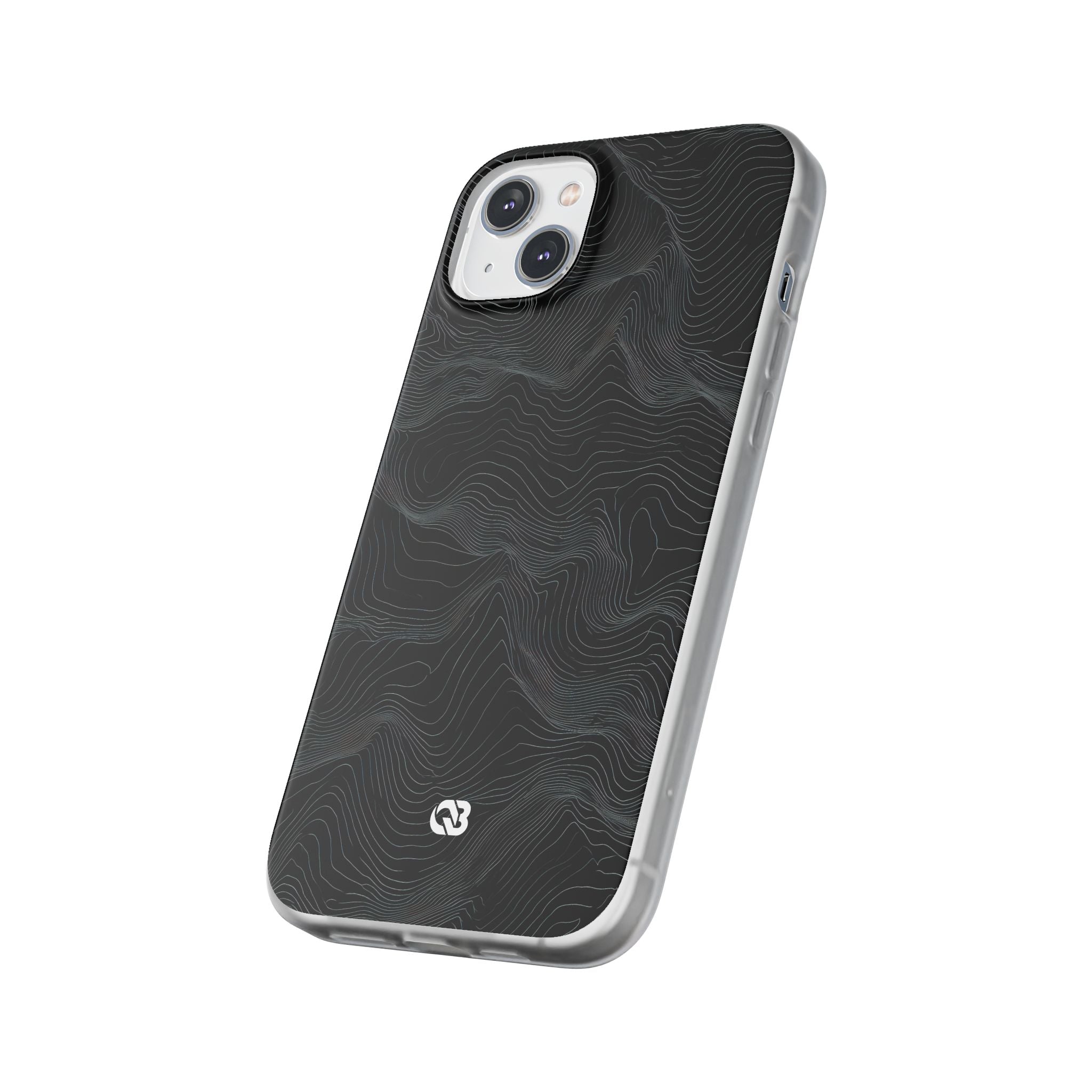 Black Lite Phone Case for iPhone - Obsidian Topo Wireframe