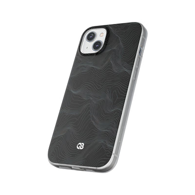Black Lite Phone Case for iPhone - Obsidian Topo Wireframe