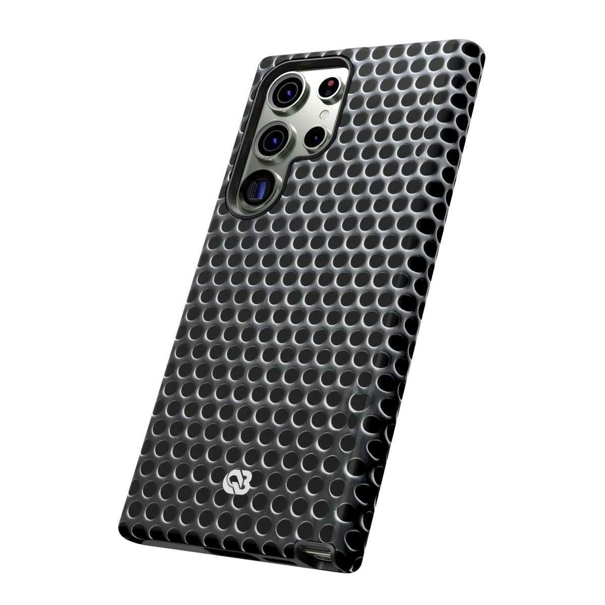 Brushed Perforated Steel · Tough Phone Case for Samsung · Silver