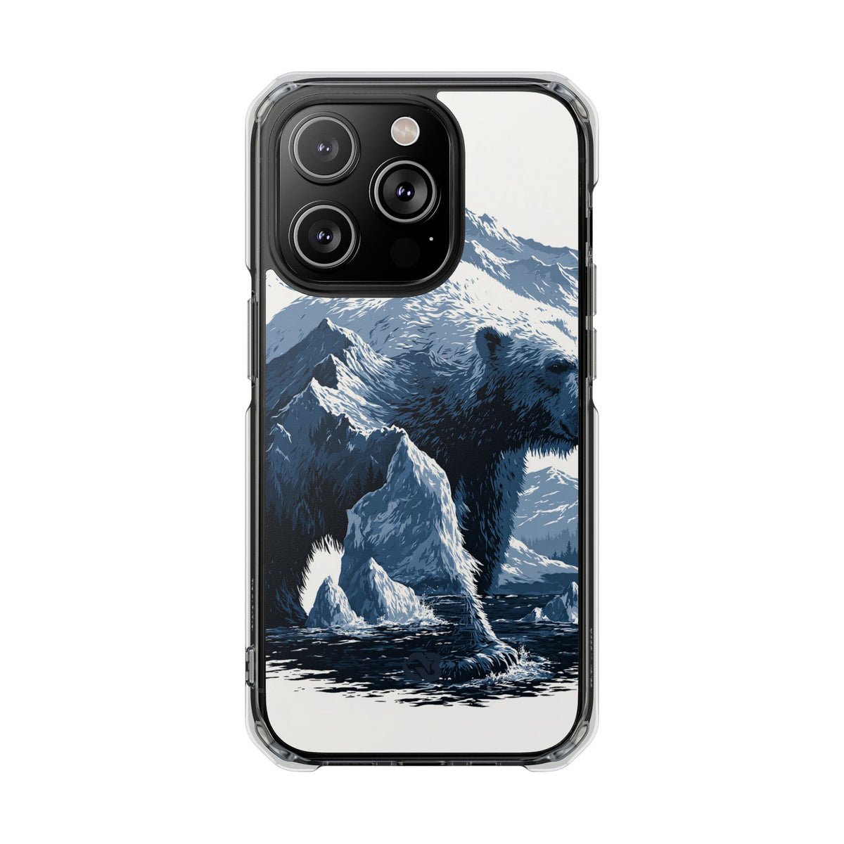 Fjord Summit Bear · Clear Impact Magnetic Phone Case for iPhone · Blue