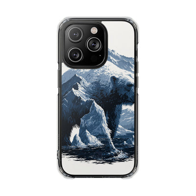 Fjord Summit Bear · Clear Impact Magnetic Phone Case for iPhone · Blue