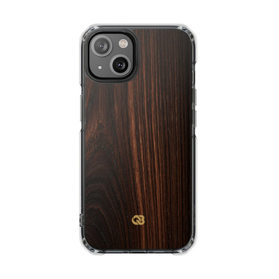 Brown Impact MagSafe Phone Case for iPhone - Burnished Mahogany Grain