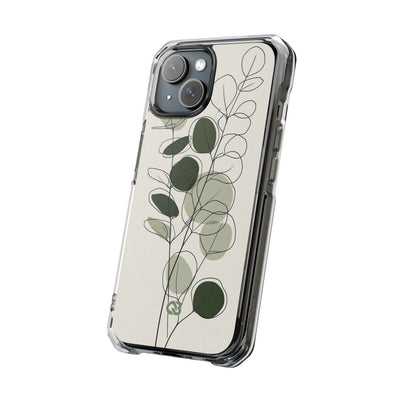 Green Impact MagSafe Phone Case for iPhone - Muted Eucalyptus Sketch