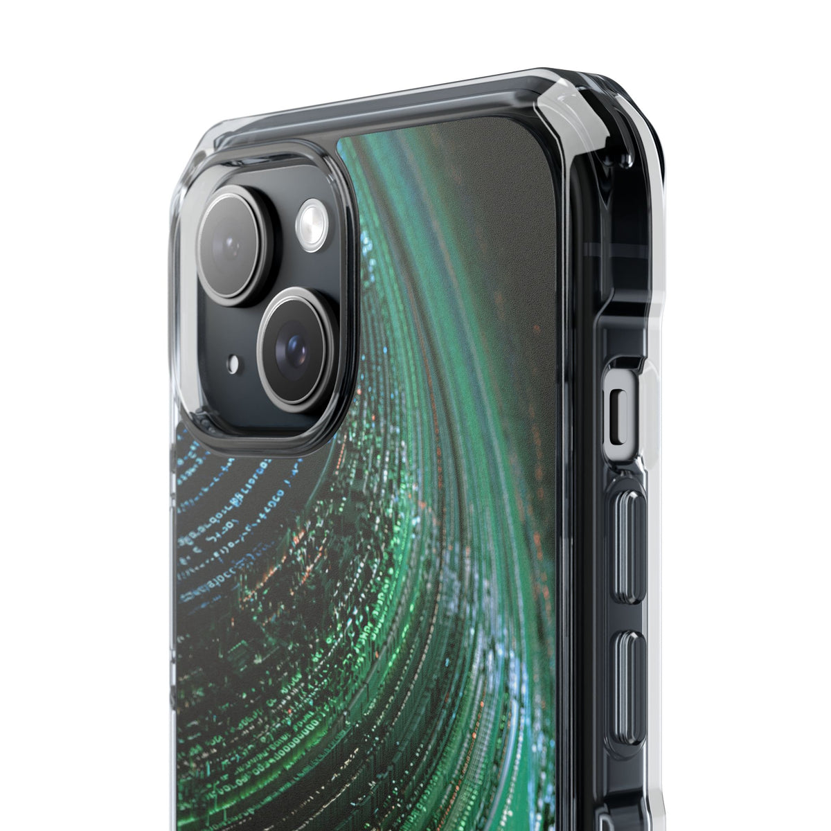 Orbital Data Stream · Clear Impact Magnetic Phone Case for iPhone · Green