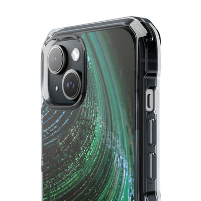 Orbital Data Stream · Clear Impact Magnetic Phone Case for iPhone · Green