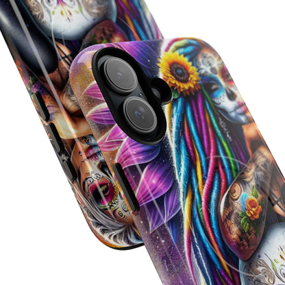 Sunflower Skull Glow iPhone 16 Plus Case - Tough+