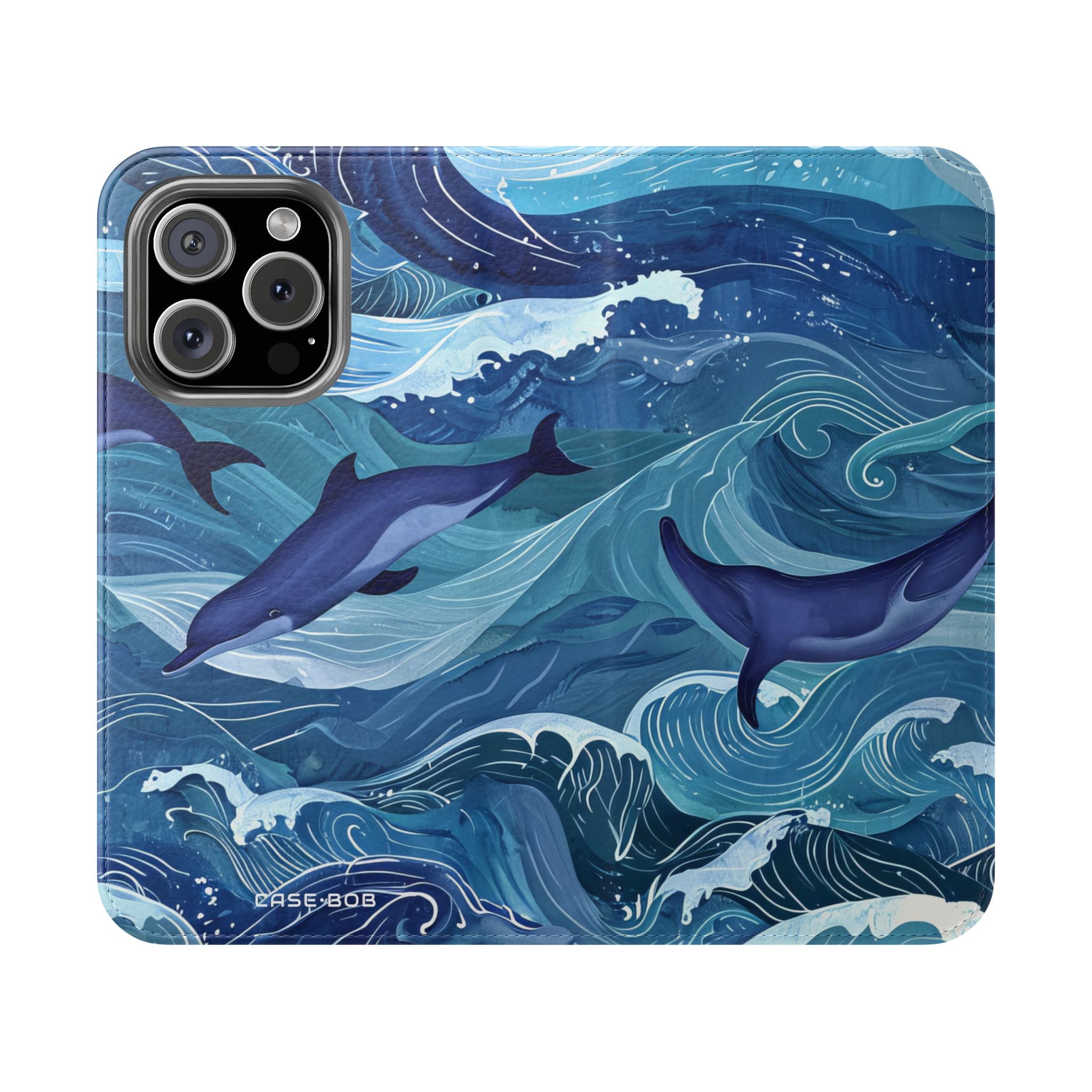 Dolphin Wave Dance - iPhone 16 Pro Case - Lompakko