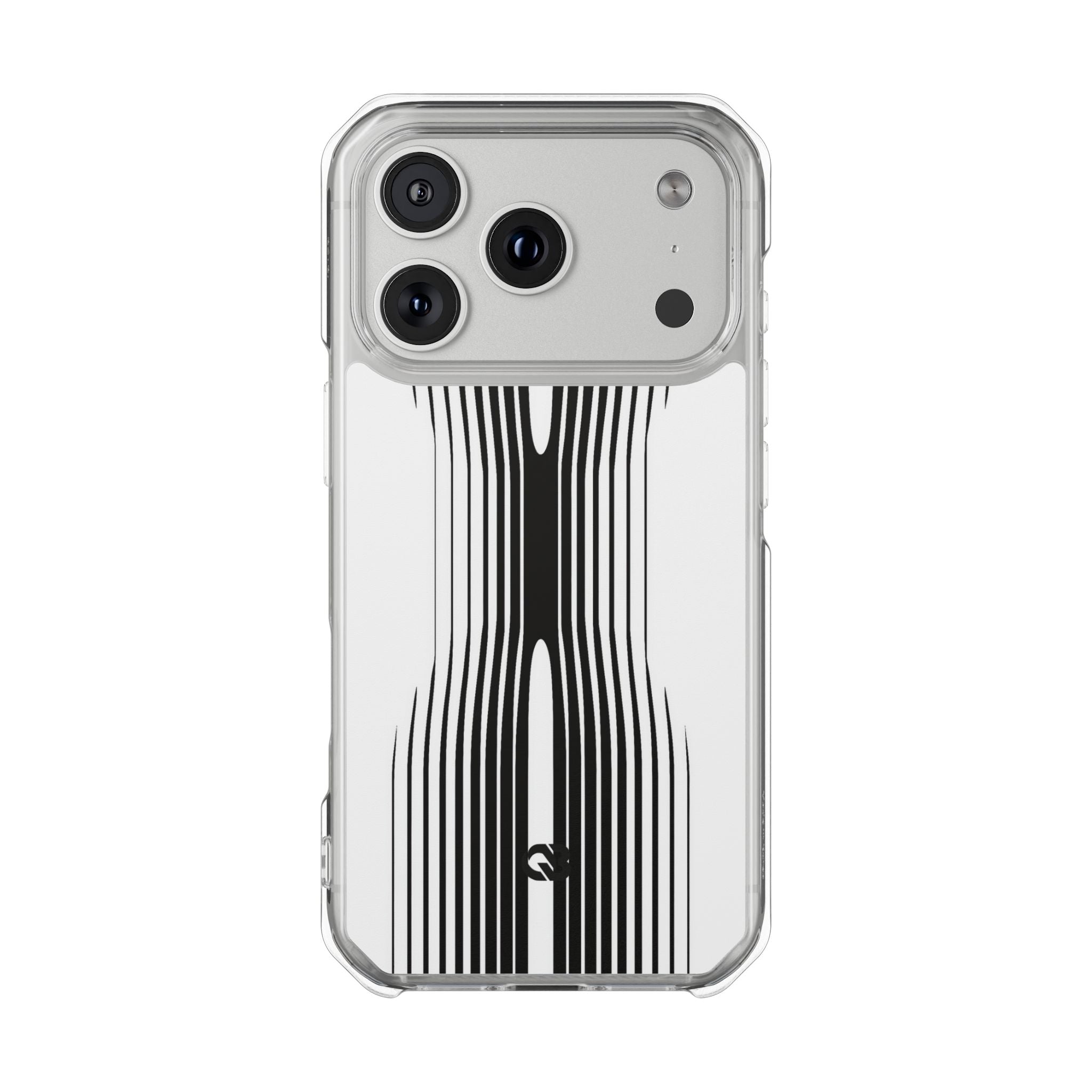 White Impact MagSafe Phone Case for iPhone - Kinetic Mono Distortion