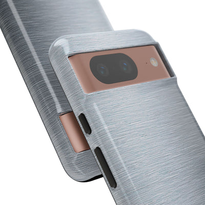 Silver Tough Phone Case for Google Pixel - Satin Chrome Grain