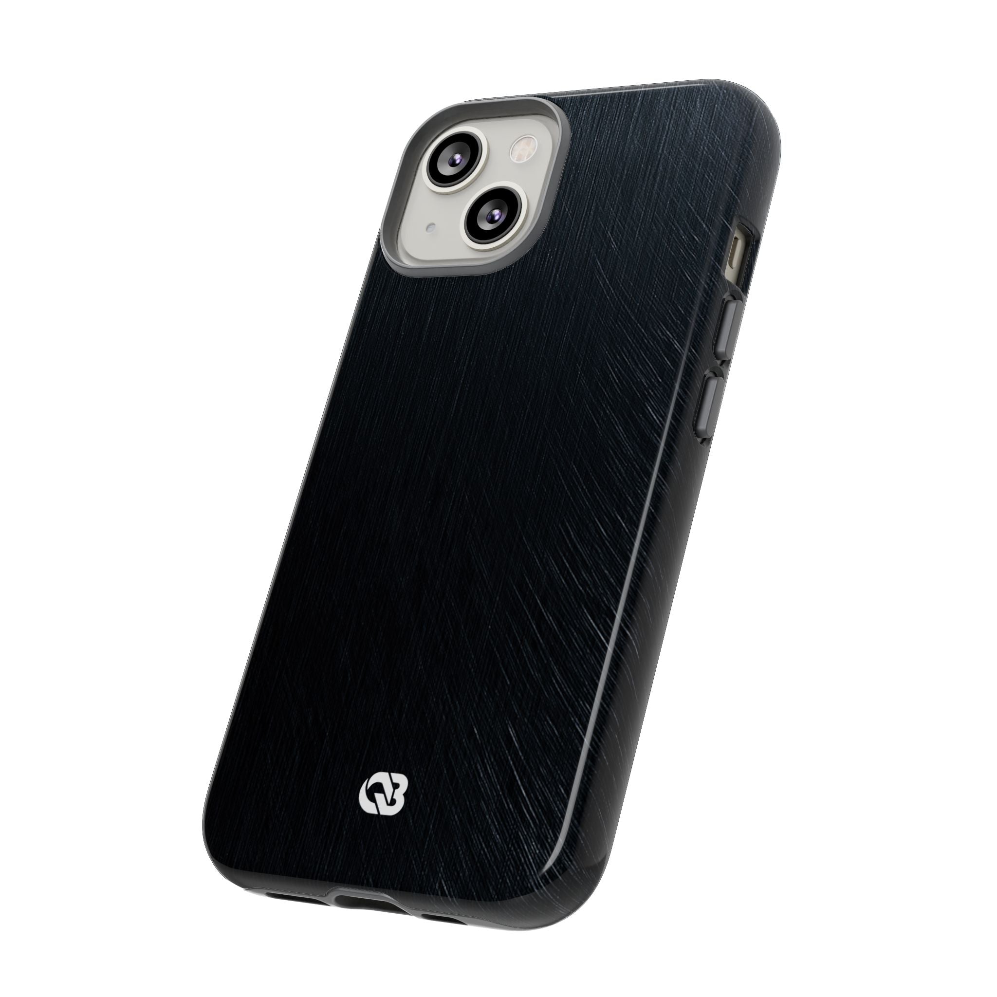 Black Tough Phone Case for iPhone - Midnight Brushed Grain