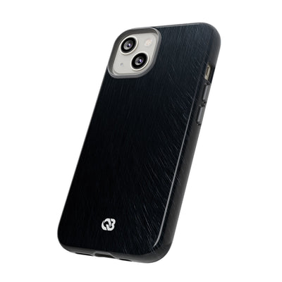 Black Tough Phone Case for iPhone - Midnight Brushed Grain