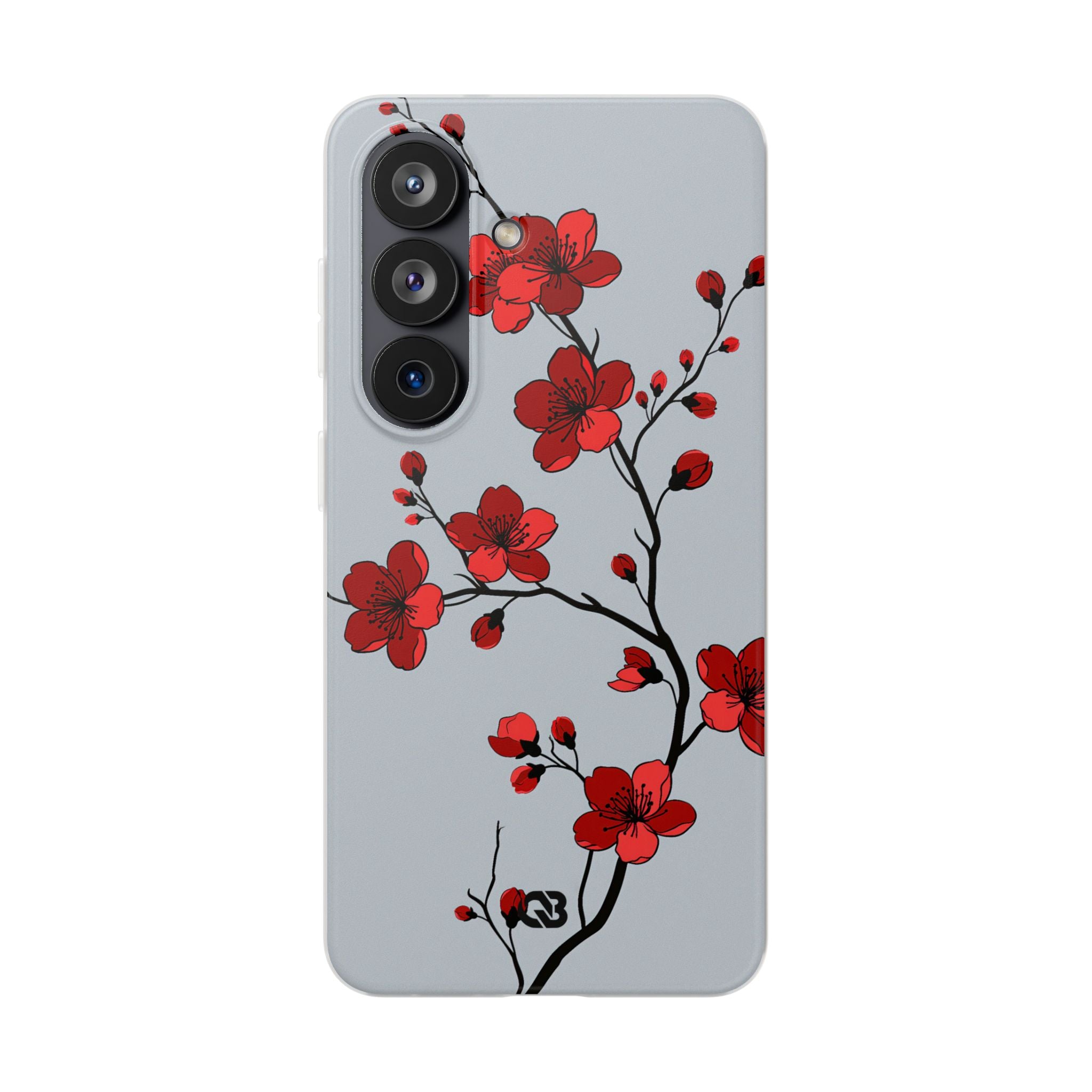Grey Lite Phone Case for Samsung - Crimson Blossom Onyx
