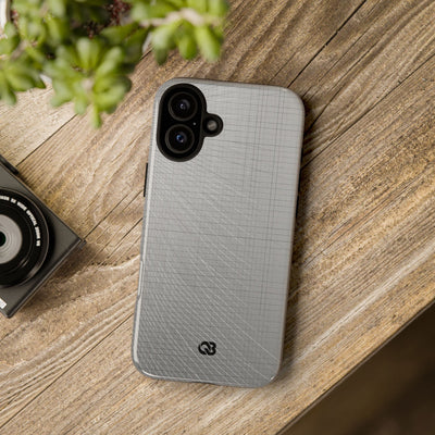 Grey Tough Phone Case for iPhone - Chrome Mesh Warp