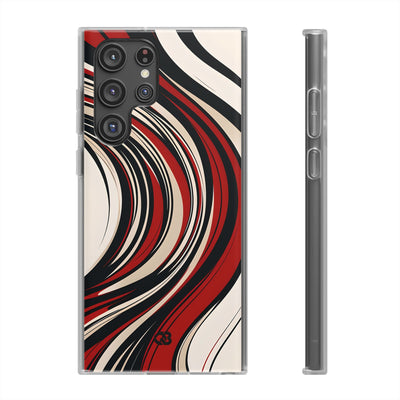 Crimson Flow Waves · Soft Phone Case for Samsung