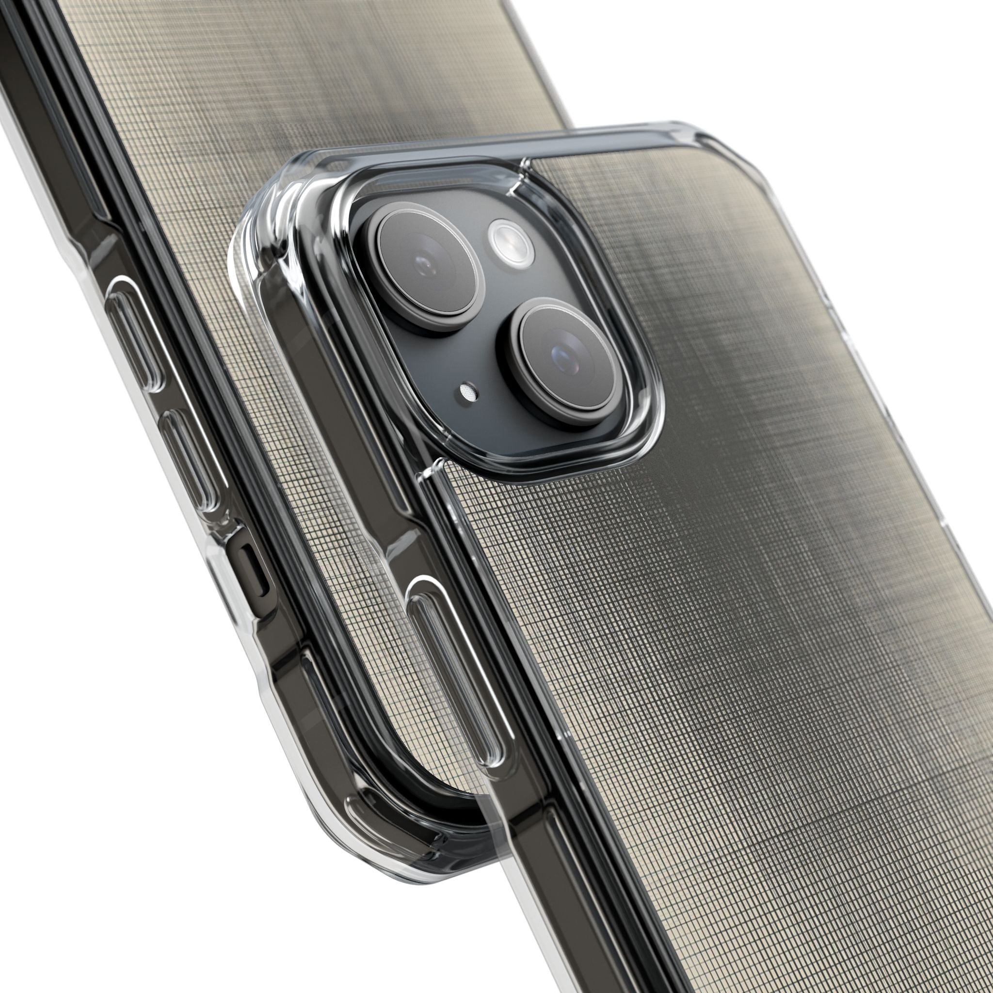 Beige Impact MagSafe Phone Case for iPhone - Carbon Screen Grid