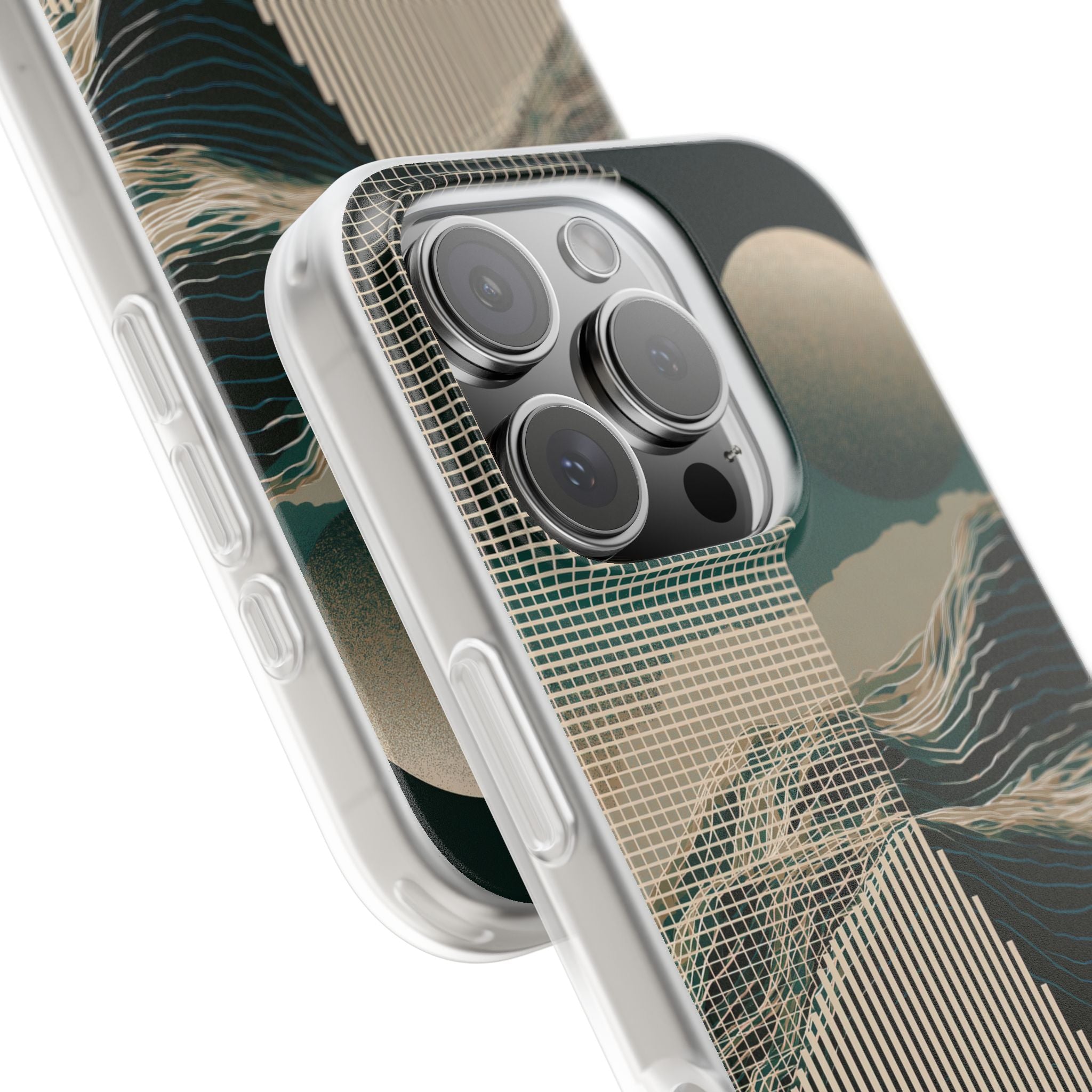 Green Lite Phone Case for iPhone - Lunar Moss Topography