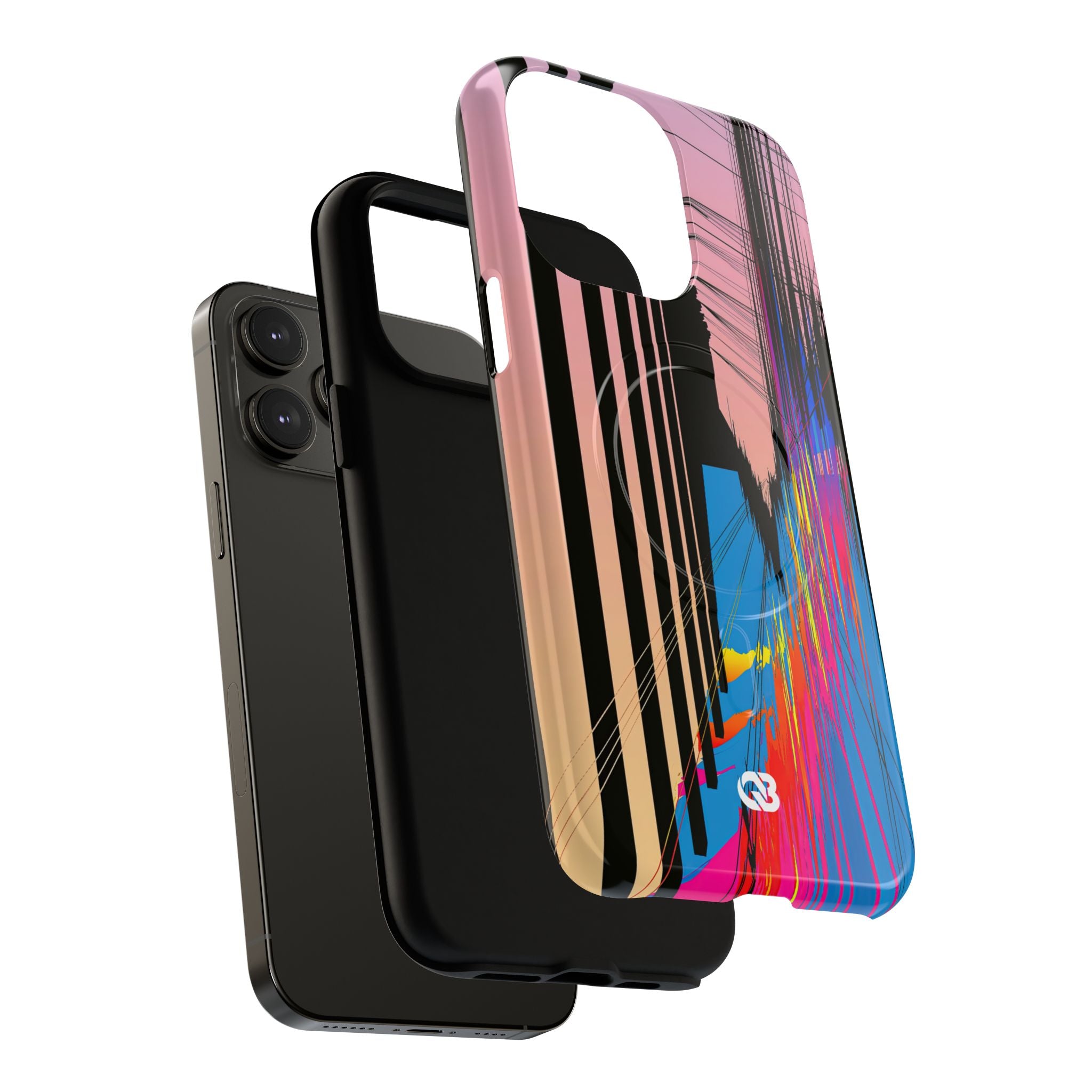 Blue Tough 2.0 Magsafe Phone Case for iPhone - Fractured Data Skyline