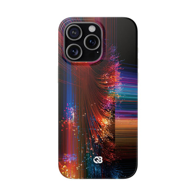 Black Lite Phone Case for iPhone - Cyber Optic Streak