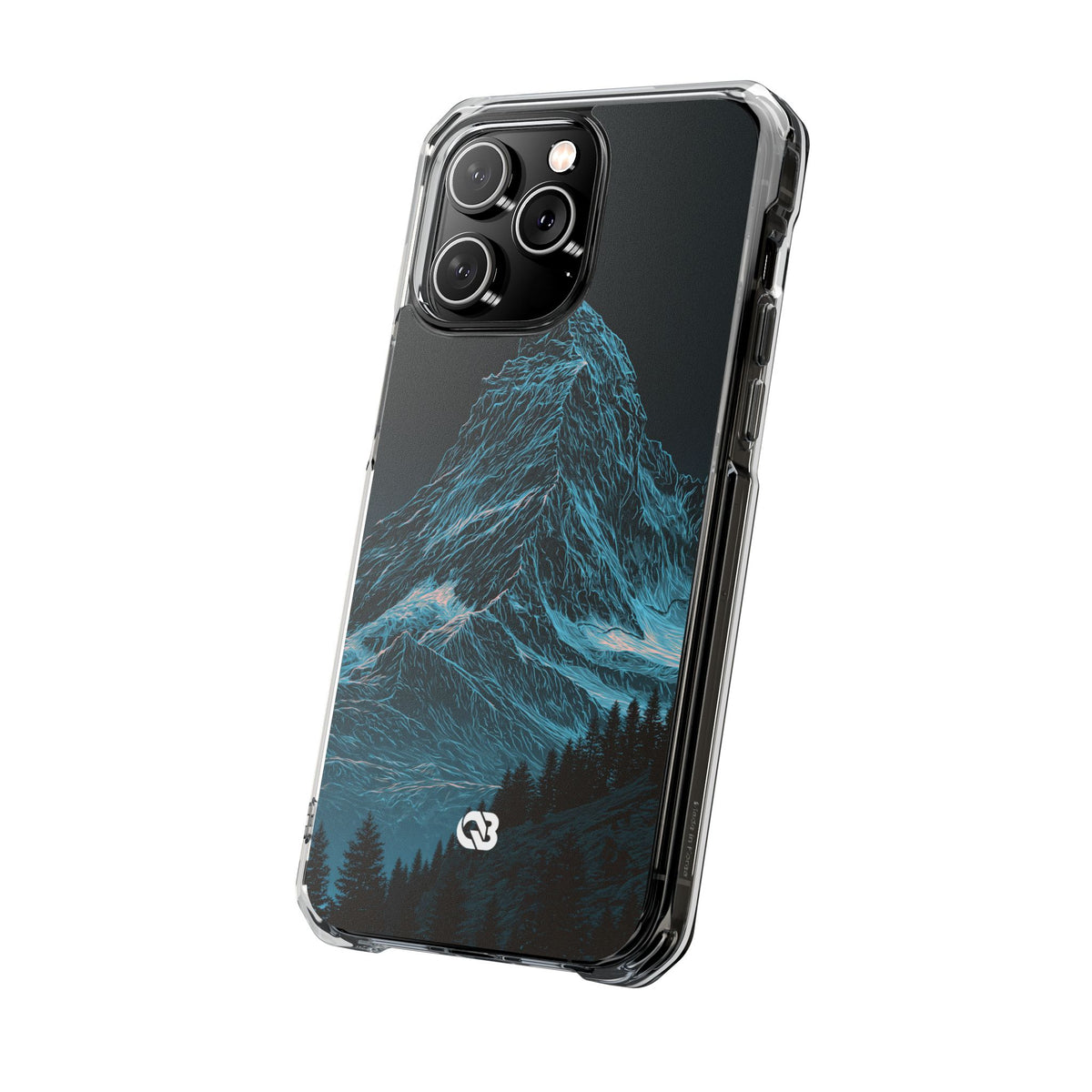 Glacial Alpine Peak · Clear Impact Magnetic Phone Case for iPhone · Blue
