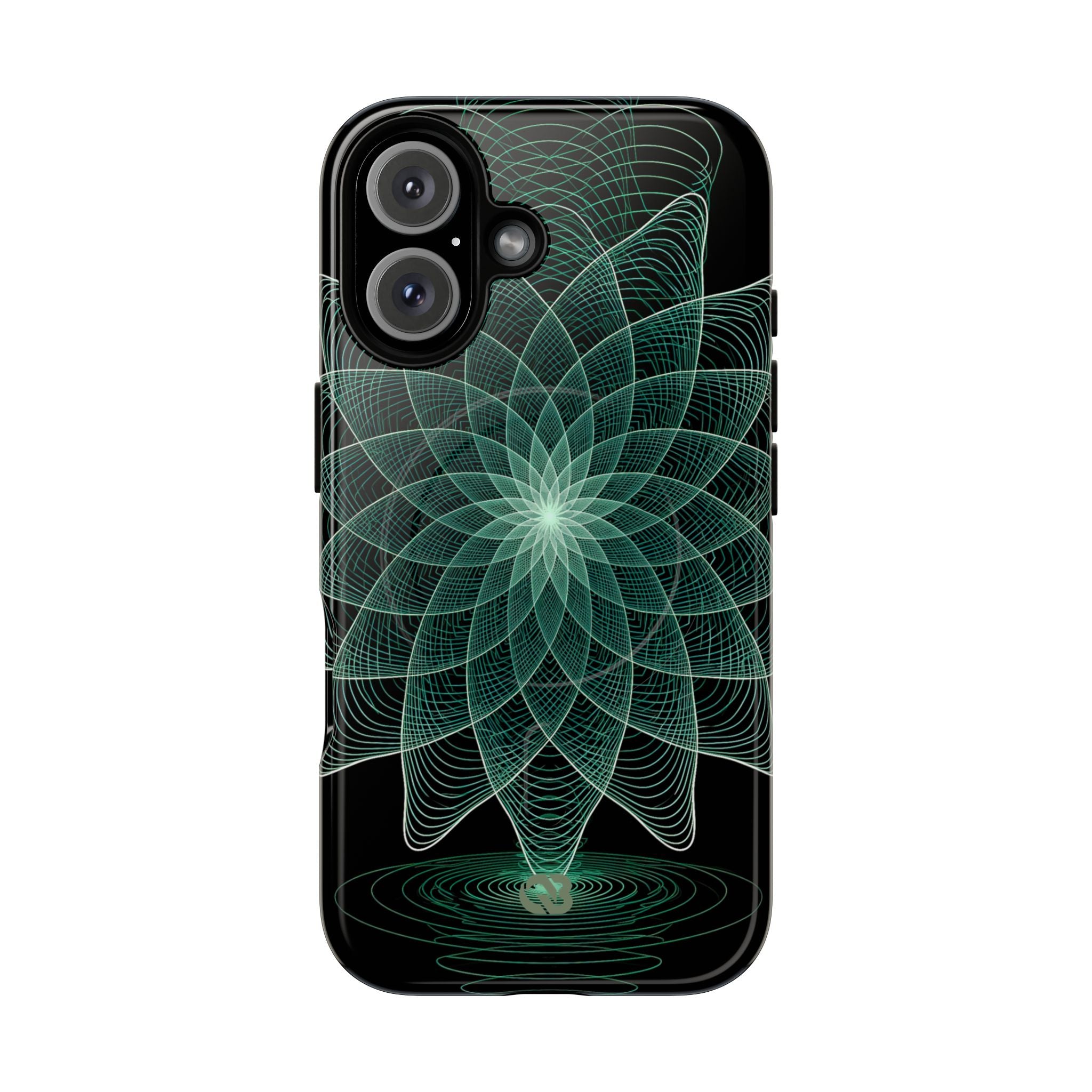 Green Tough 2.0 Magsafe Phone Case for iPhone - Cyan Signal Bloom