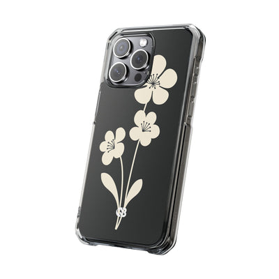 Black Impact MagSafe Phone Case for iPhone - Obsidian Cream Bloom