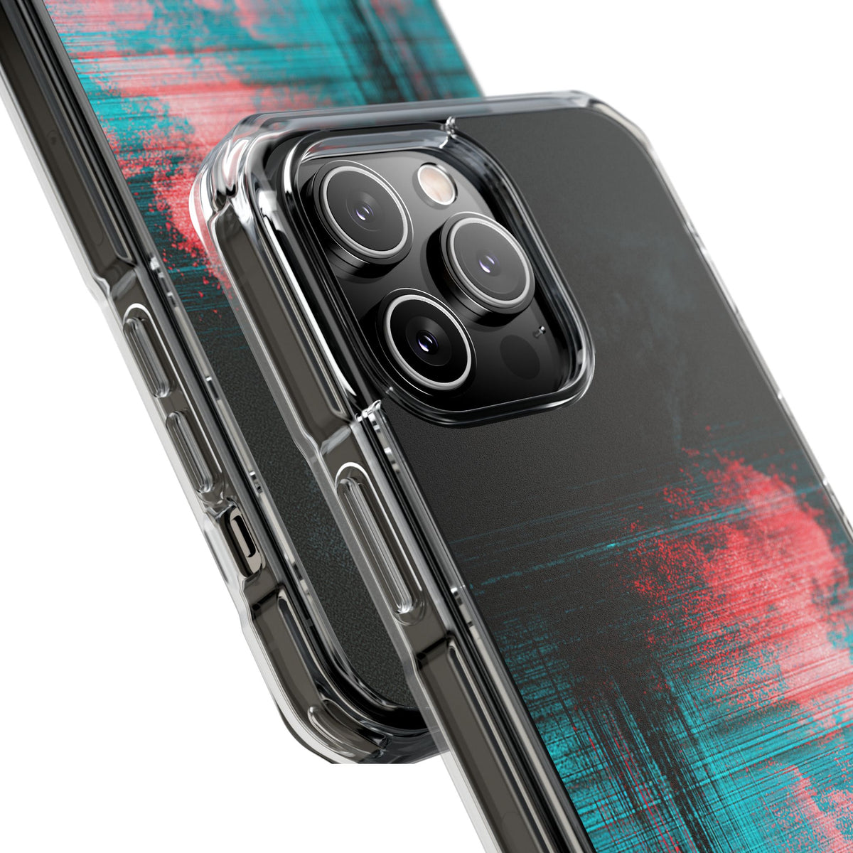 Digital Signal Drift · Clear Impact Magnetic Phone Case for iPhone · Black