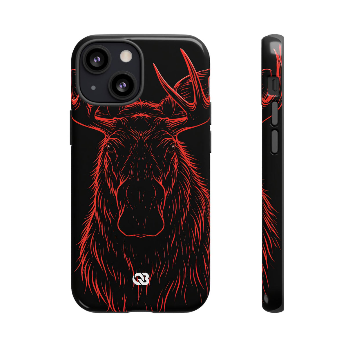Nordic Moose Contour · Tough Phone Case for iPhone · Red