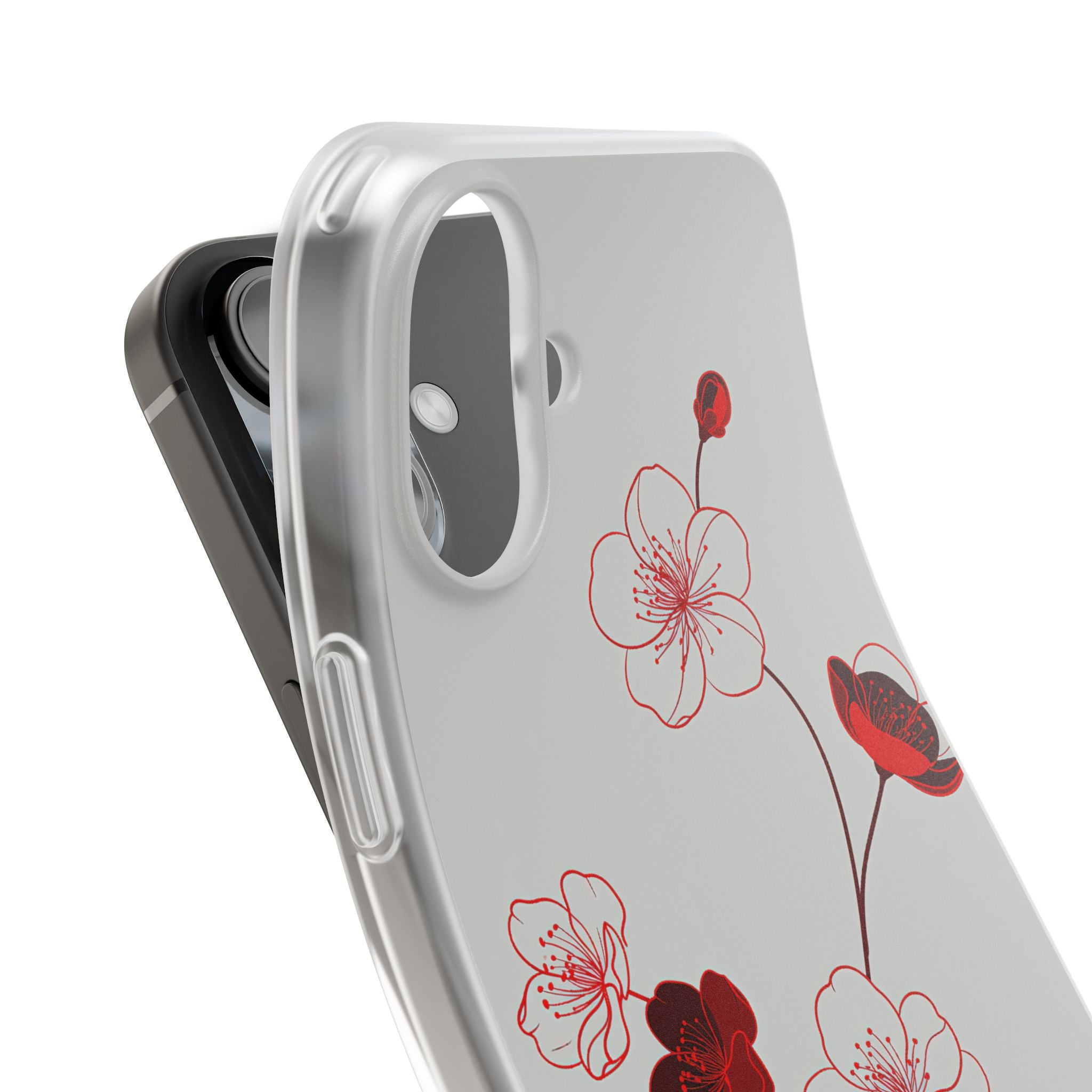 Red Lite Phone Case for iPhone - Kyoto Ember Bloom