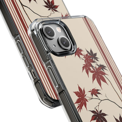 Red Impact MagSafe Phone Case for iPhone - Crimson Momiji Stripe