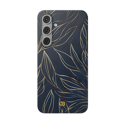Gilded Navy Foliage · Soft Handyhülle für Samsung