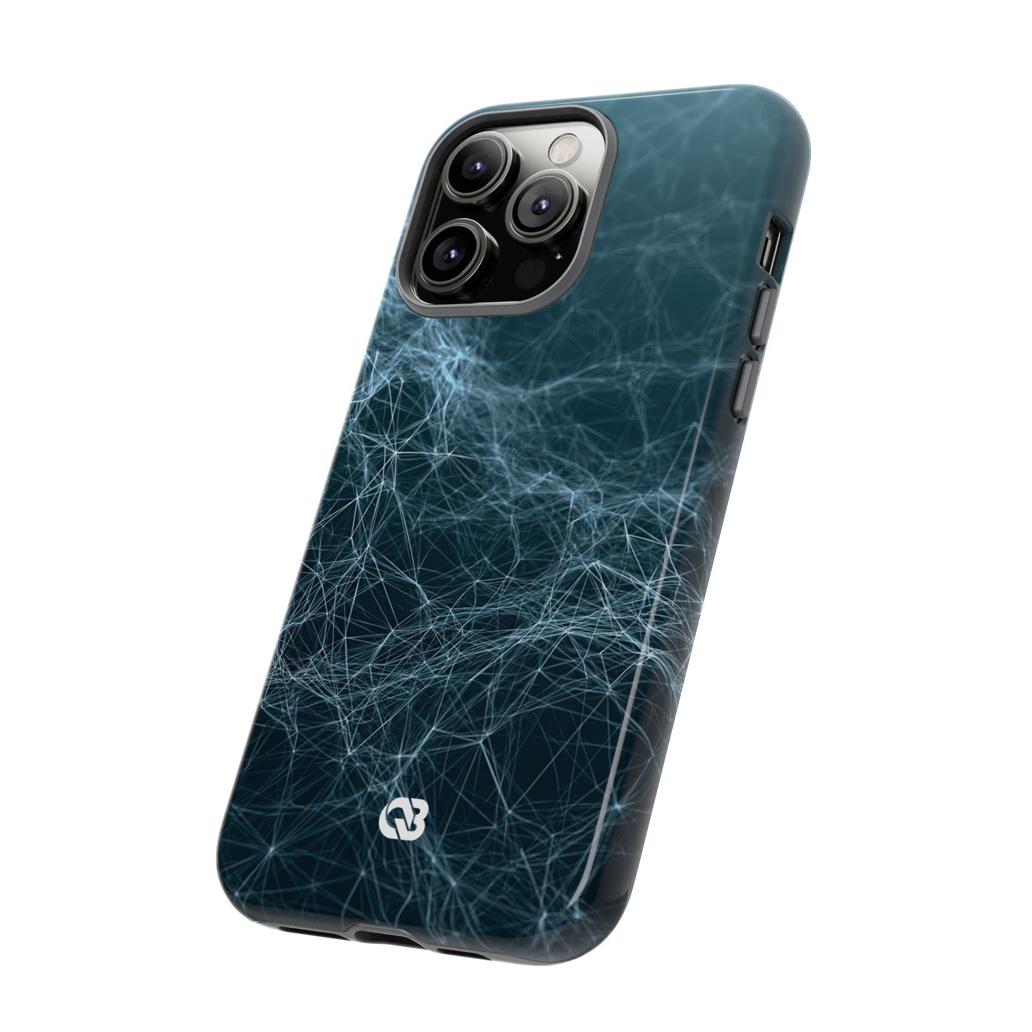 Teal Tough Phone Case for iPhone - Arctic Neural Mesh