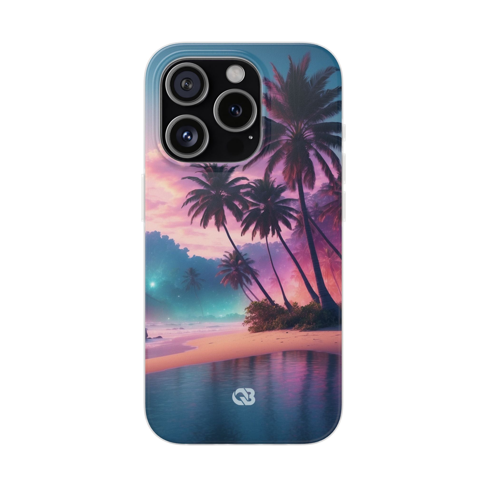 Neon Shore Palms · Soft Phone Case for iPhone