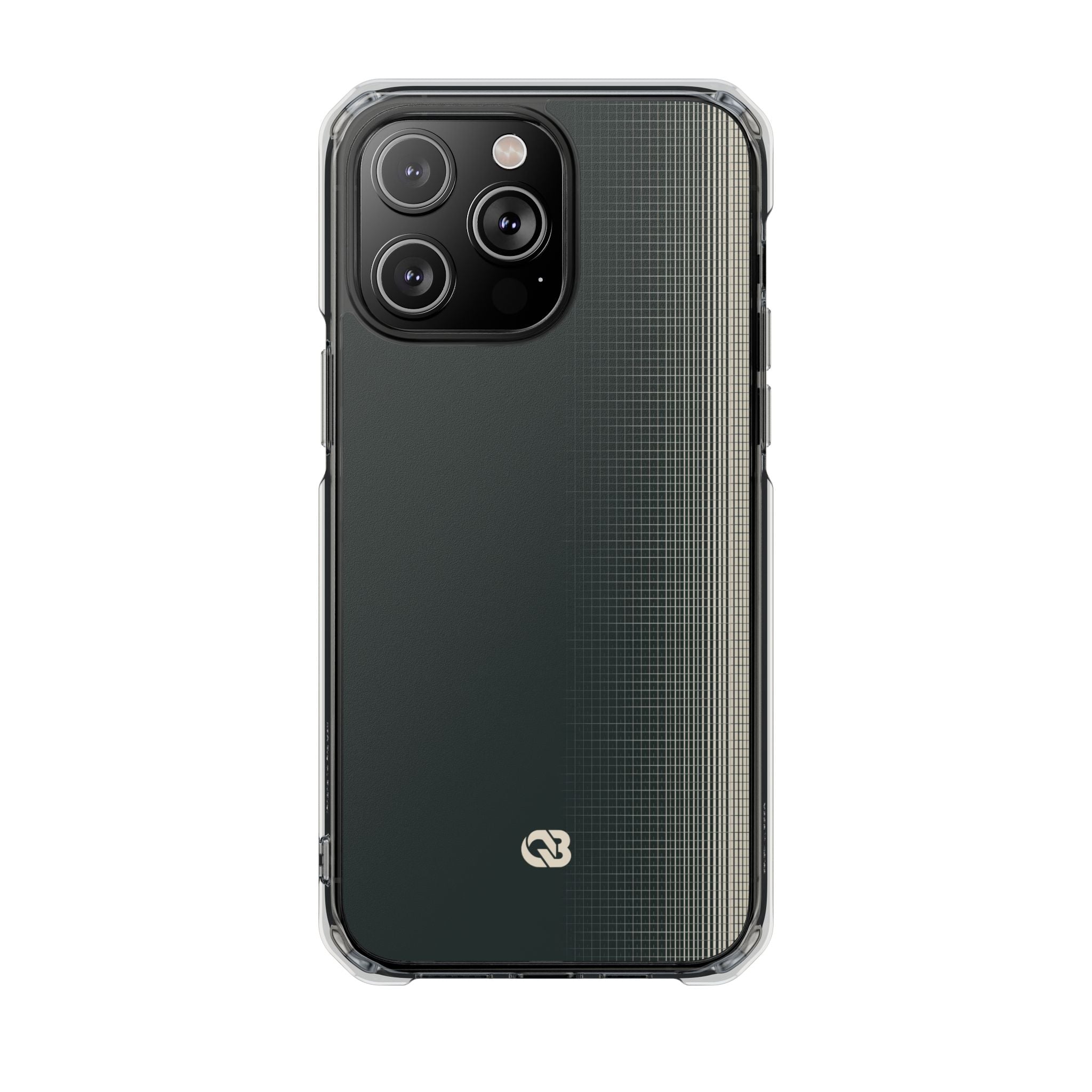 Grey Impact MagSafe Phone Case for iPhone - Charcoal Tech Grid