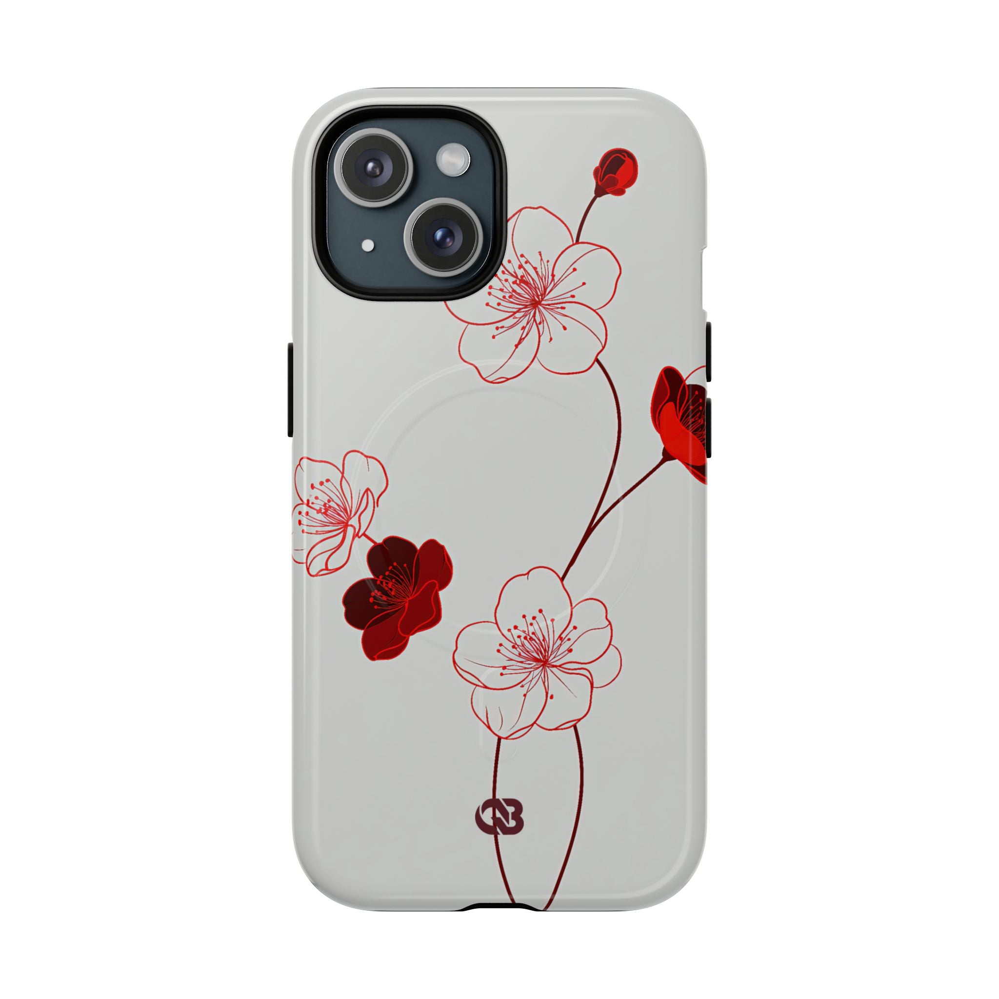 Red Tough 2.0 Magsafe Phone Case for iPhone - Kyoto Ember Bloom