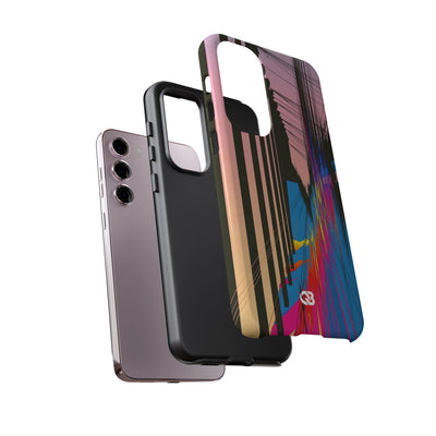 Blue Tough Phone Case for Samsung - Fractured Data Skyline