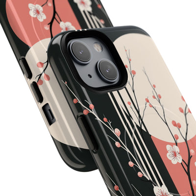 Black Tough 2.0 Magsafe Phone Case for iPhone - Kyoto Midnight Blossom