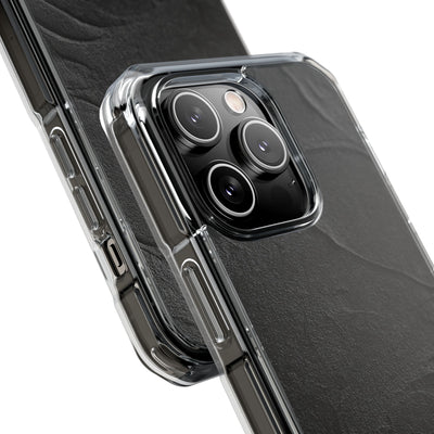 Obsidian Stucco Relief · Clear Impact Magnetic Phone Case for iPhone ·  Black