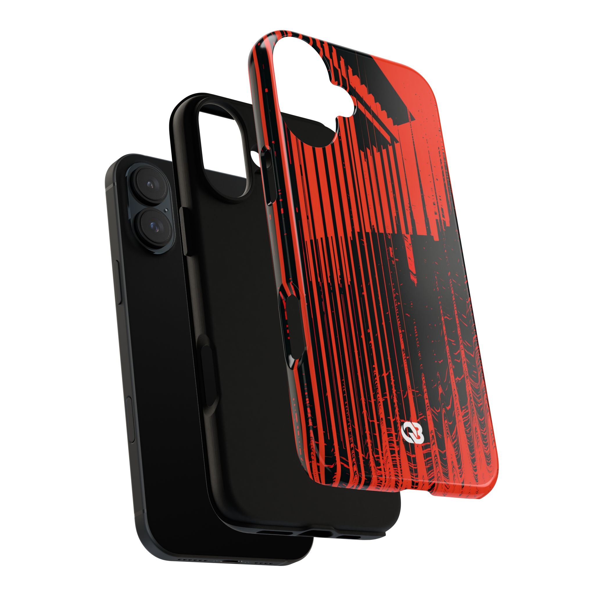 Red Tough Phone Case for iPhone - Crimson Brutalist Distortion