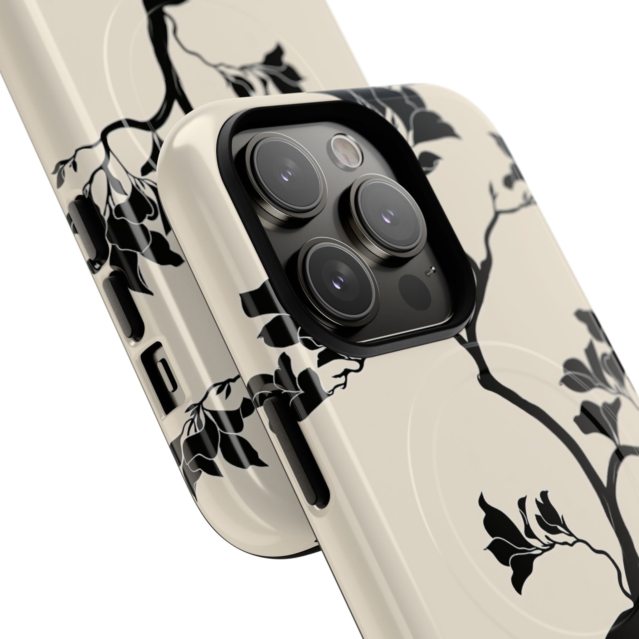 Beige Tough 2.0 Magsafe Phone Case for iPhone - Obsidian Bonsai Silhouette