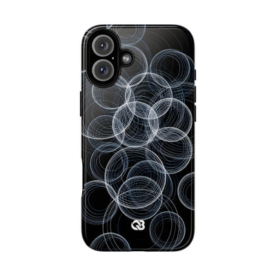 Black Tough Phone Case for iPhone - Frosted Ring Matrix