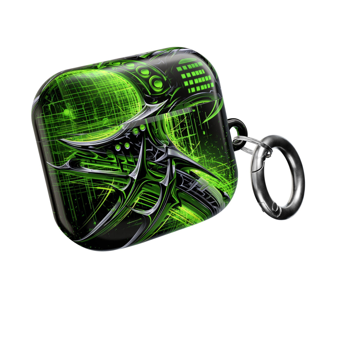 Cyber Sigil Grid · Hard Case for AirPods & AirPods Pro · Green