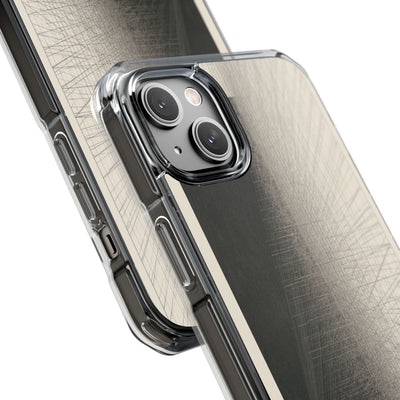 Beige Impact MagSafe Phone Case for iPhone - Brutalist Graphite Grid