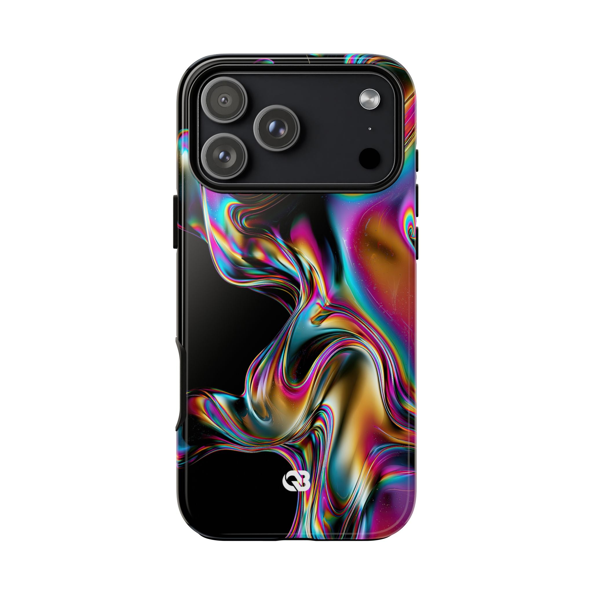 Purple Tough Phone Case for iPhone - Liquid Neon Chrome