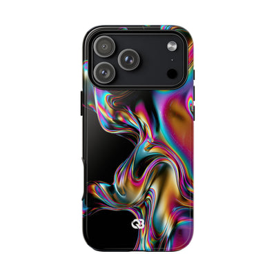 Purple Tough Phone Case for iPhone - Liquid Neon Chrome