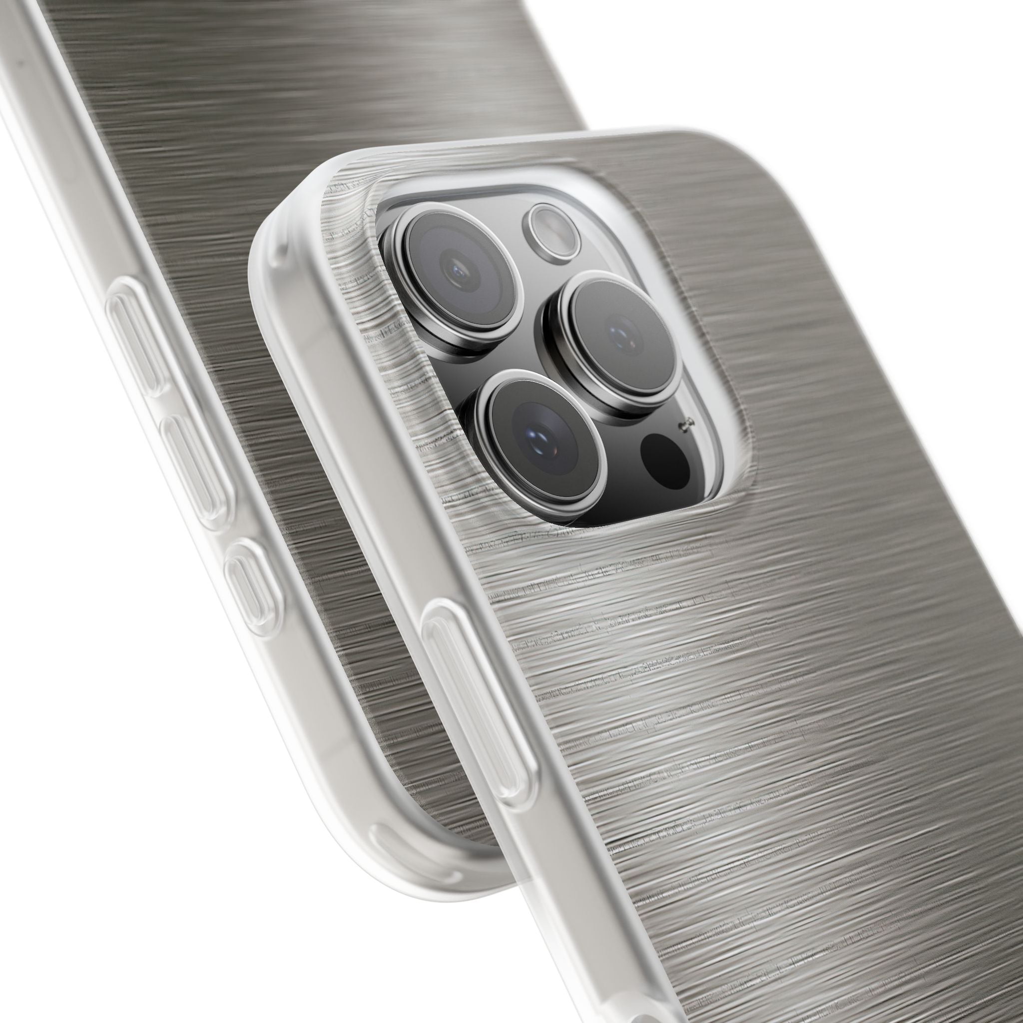 Grey Lite Phone Case for iPhone - Brushed Industrial Steel