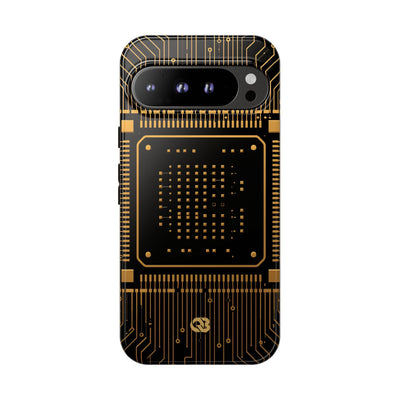 Gold Tough Phone Case for Google Pixel - Cyber Gold Processor