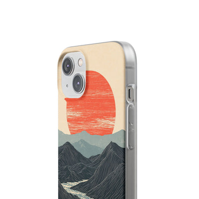 Beige Lite Phone Case for iPhone - Crimson Ridge Flow
