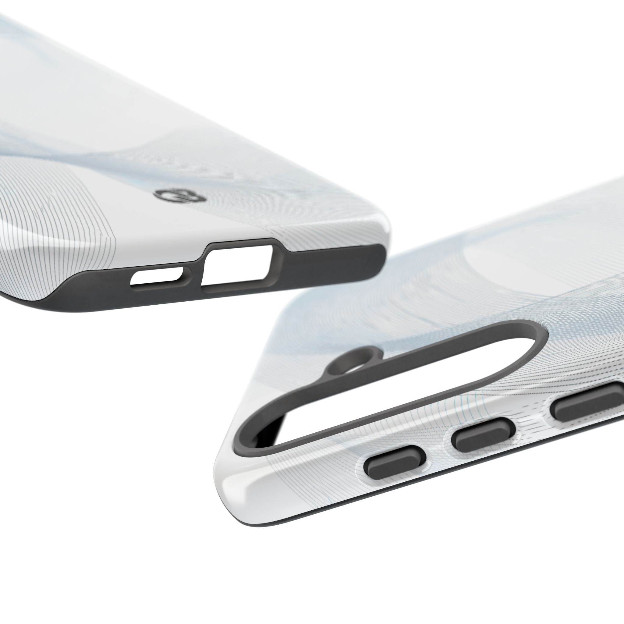 White Tough Phone Case for Samsung - Arctic Line Current