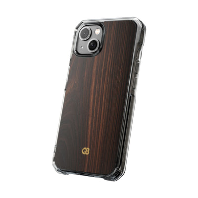 Brown Impact MagSafe Phone Case for iPhone - Burnished Mahogany Grain